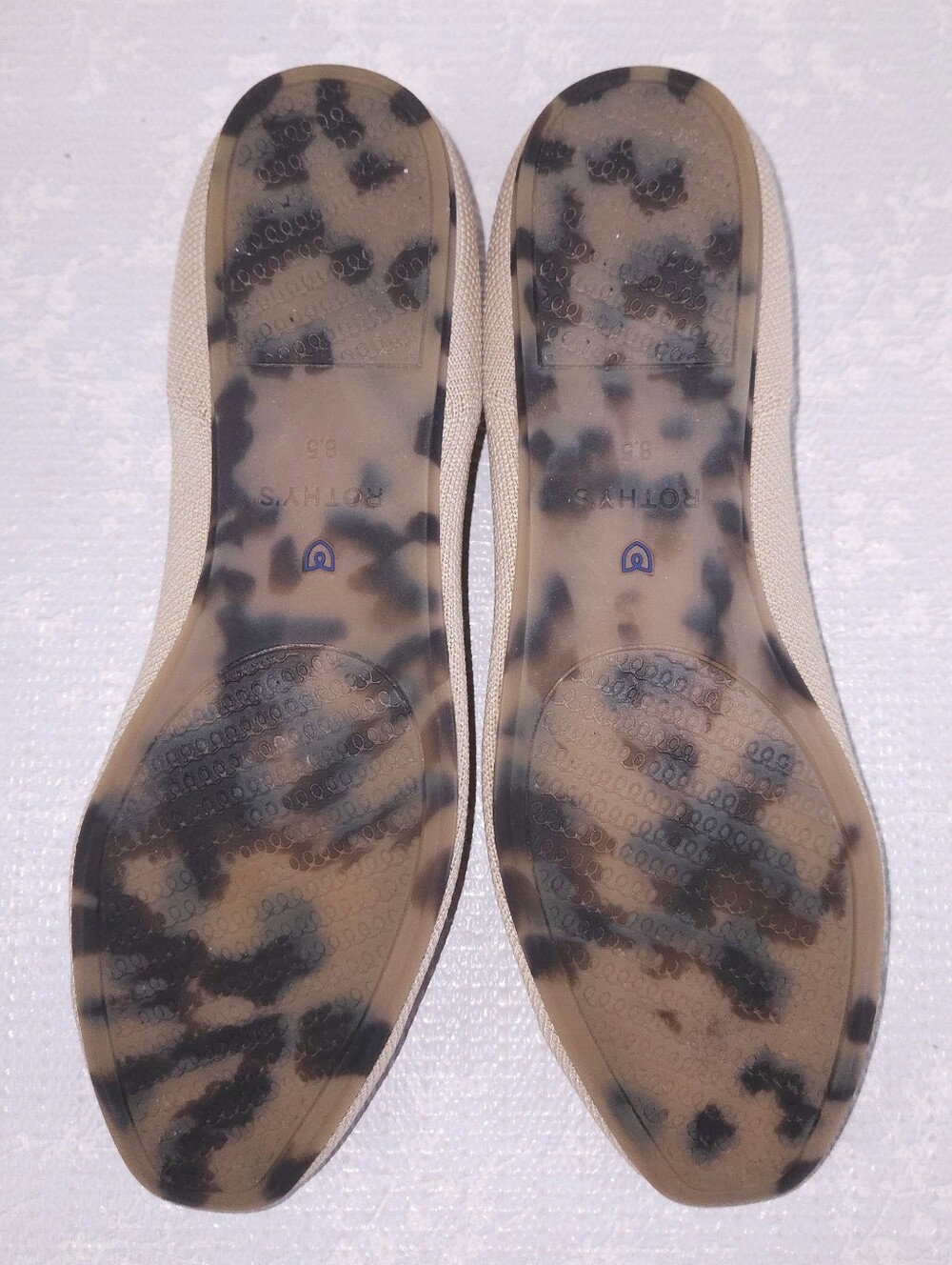 ROTHY'S The Square Ballet Flats US 8.5 Ecru Knit Washable Slip-On Shoes - Picture 11 of 11